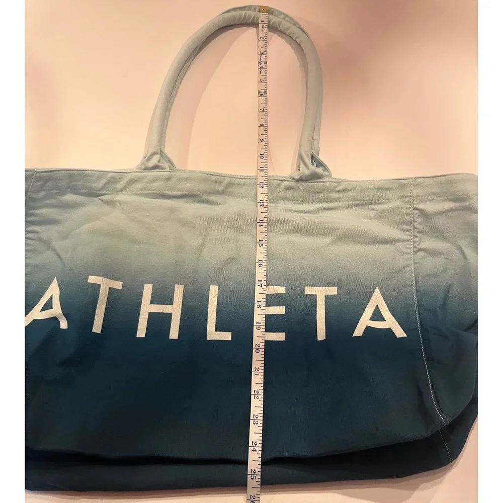 Athleta Tote Bag Gym Blue Ombre Large Canvas Shopping Bag‎ Travel